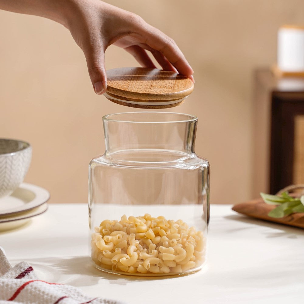 Clear Glass Airtight Container With Lid Small 1.2 L Nestasia