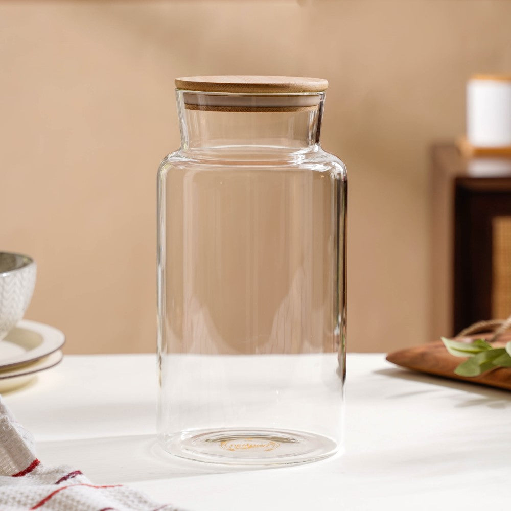 Clear Glass Airtight Container With Lid Large 2.25 L Nestasia