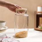 Clear Glass Airtight Container With Lid Large 2.25 L Nestasia
