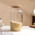 Clear Glass Airtight Container With Lid Large 2.25 L Nestasia
