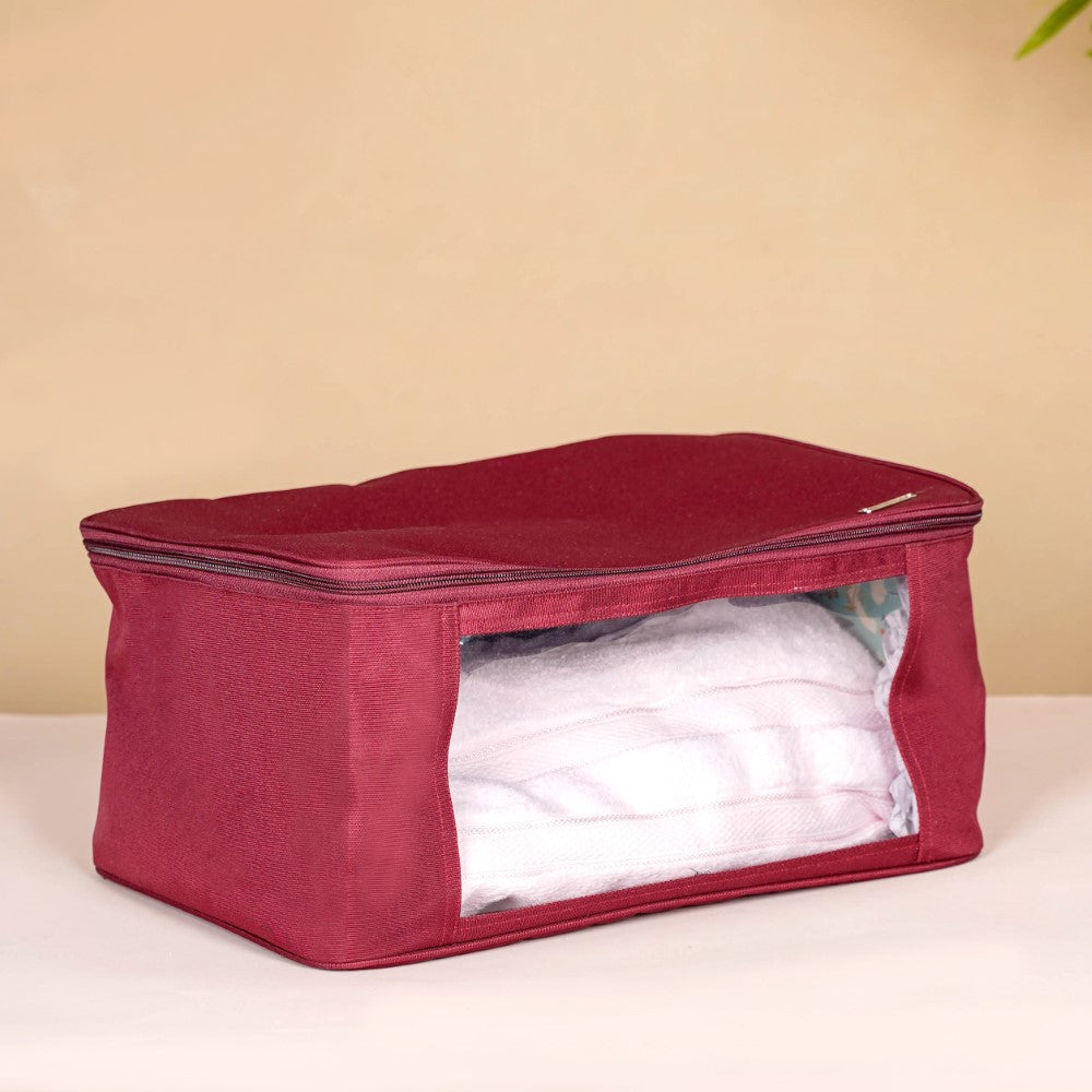 Clothes Storage Organiser Bag Set Of 2 Red Nestasia