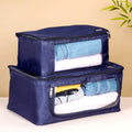 Wardrobe Storage Organiser Bag Set Of 2 Blue Nestasia