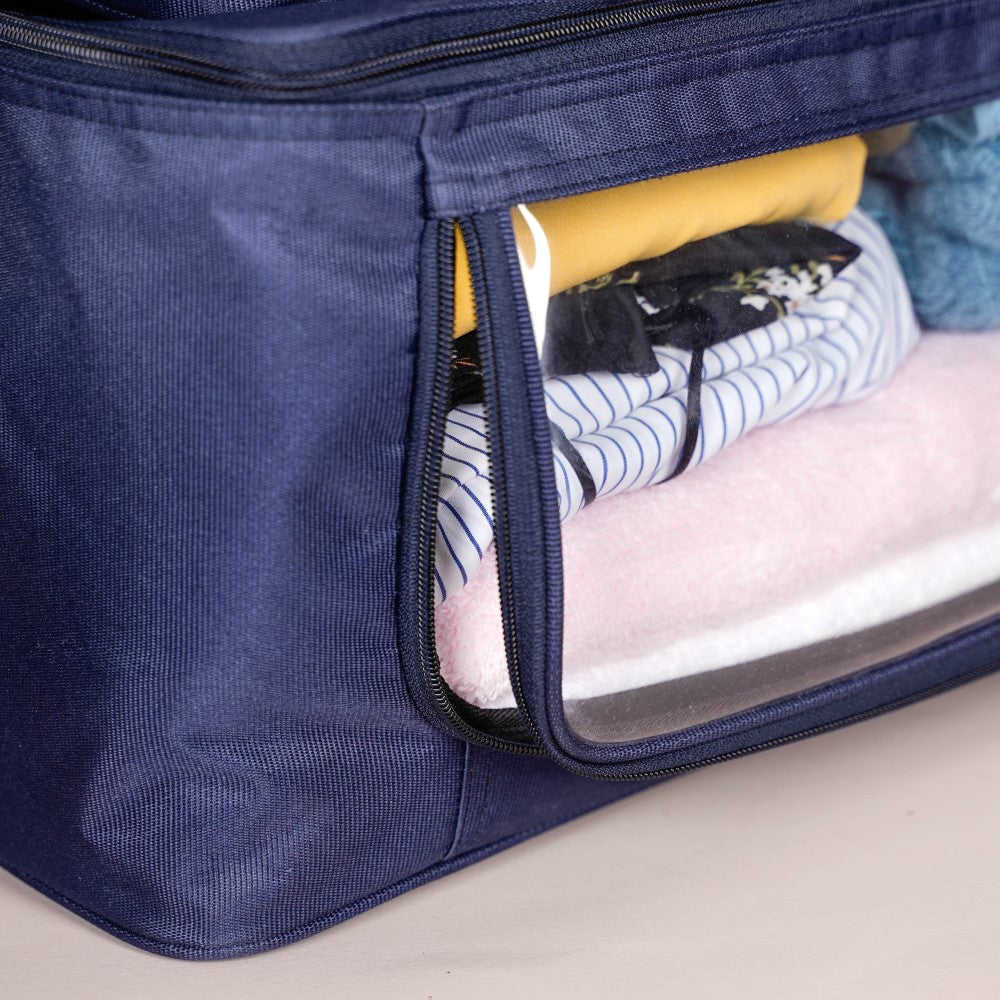 Wardrobe Storage Organiser Bag Set Of 2 Blue Nestasia