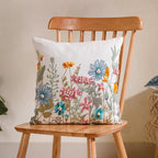 Garden Embroidered Cushion Cover 16x16 Inch Nestasia