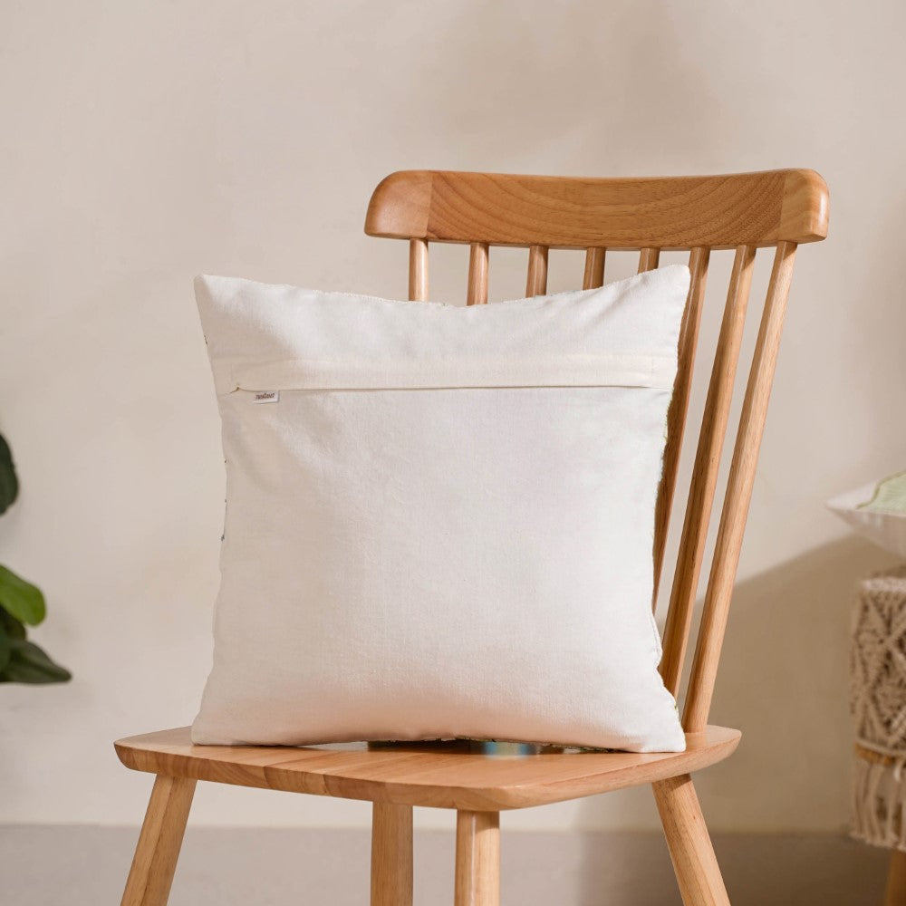 Garden Embroidered Cushion Cover 16x16 Inch Nestasia
