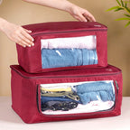 Clothes Storage Organiser Bag Set Of 2 Red Nestasia