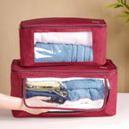 Clothes Storage Organiser Bag Set Of 2 Red Nestasia