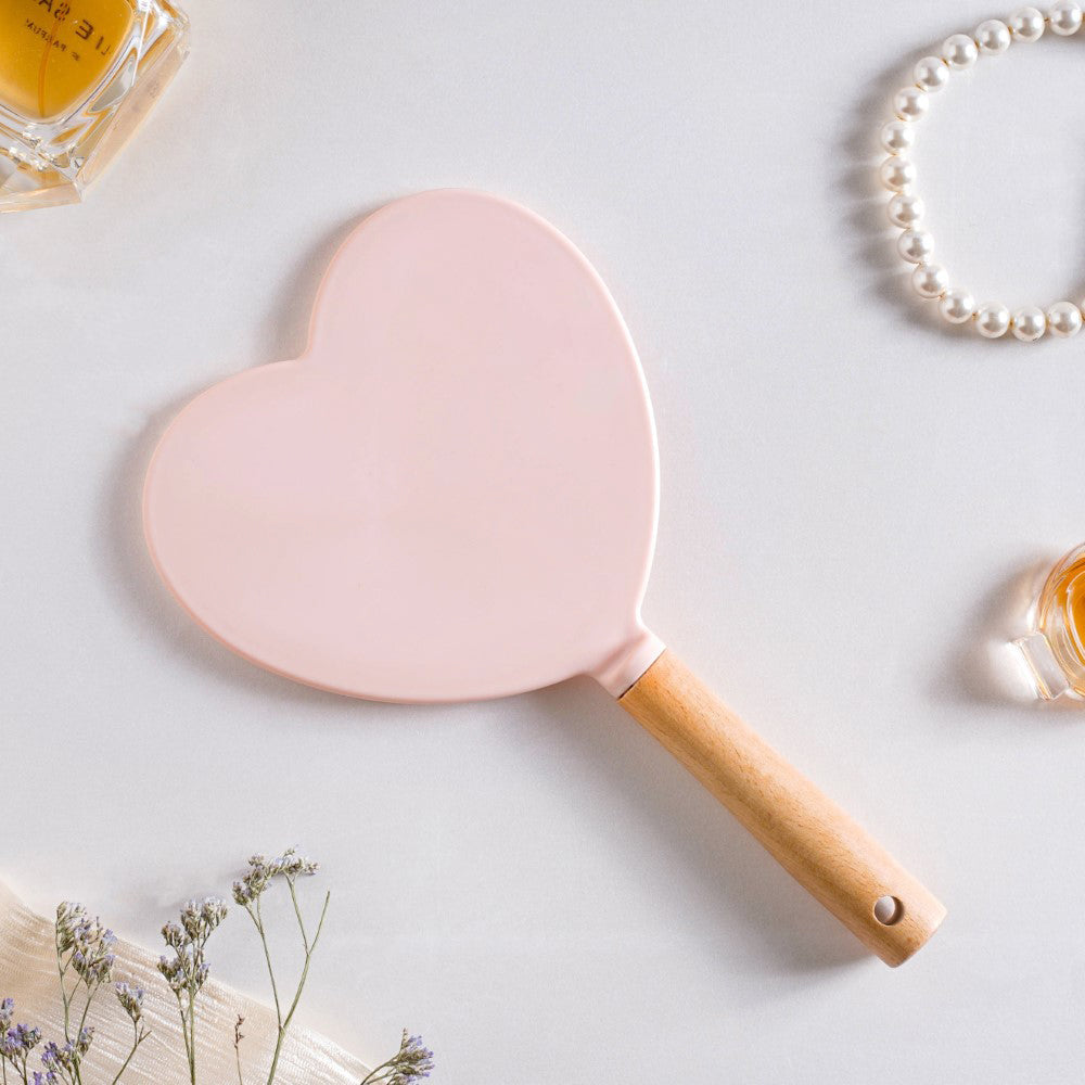 Beauty Heart Handheld Mirror Pink Nestasia