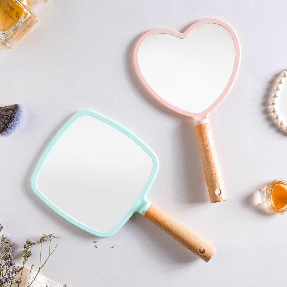 Beauty Heart Handheld Mirror Pink Nestasia
