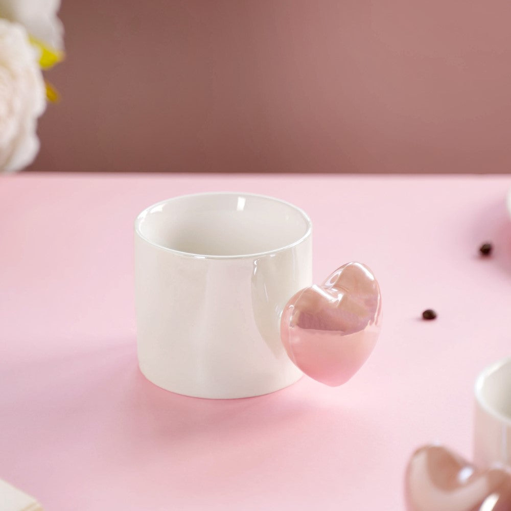 Balloon Heart Coffee Mug Pink Set of 2 330ml Nestasia