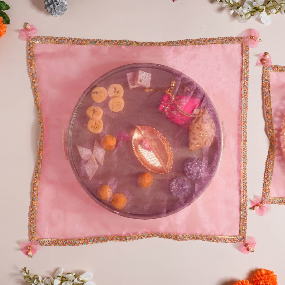 Tray Cover Pink Set Of 2 Nestasia