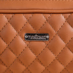 Multipurpose Quilted Vanity Pouch Brown Nestasia