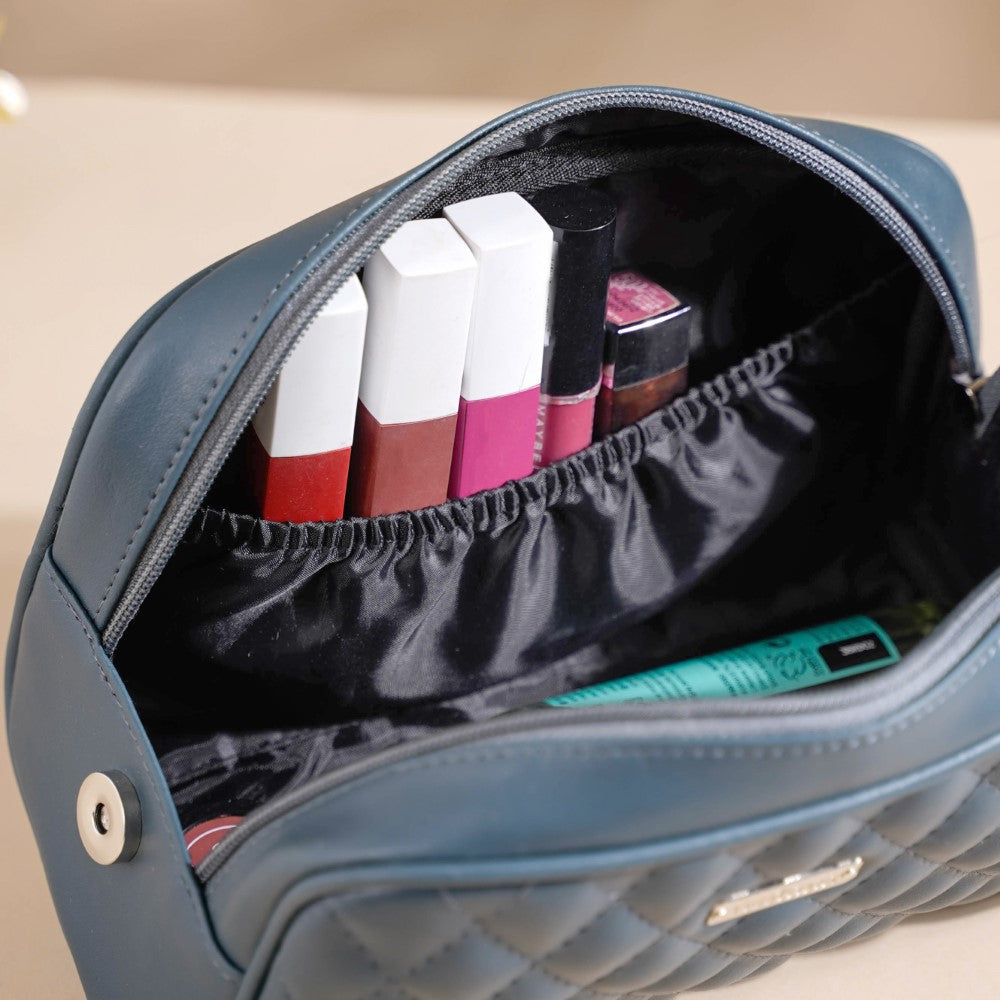 Makeup Pouch Multipurpose Large Bluish Grey Nestasia