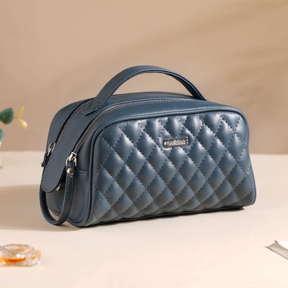 Makeup Pouch Multipurpose Large Bluish Grey Nestasia