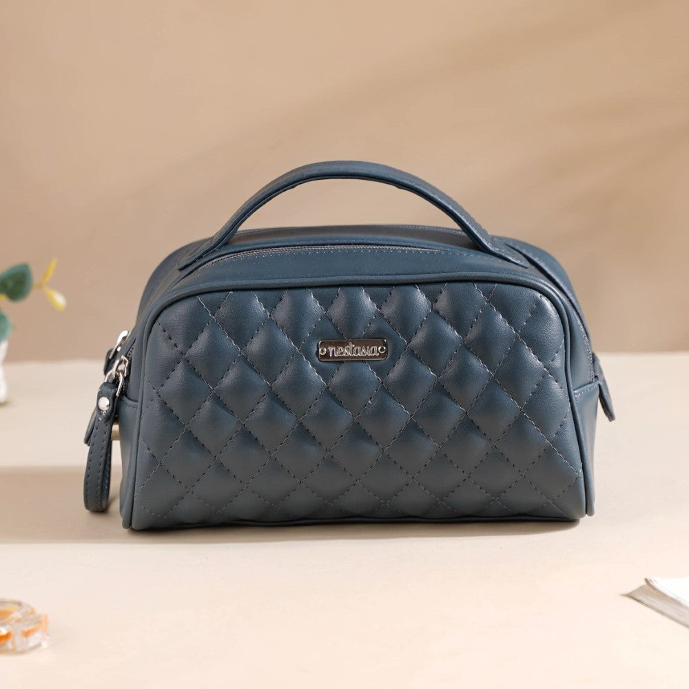 Makeup Pouch Multipurpose Large Bluish Grey Nestasia