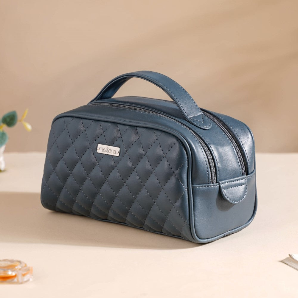 Makeup Pouch Multipurpose Large Bluish Grey Nestasia