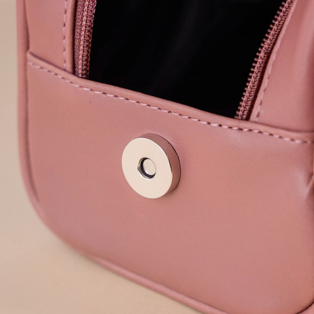 Travel And Makeup Pouch With Double Zip Pink Nestasia