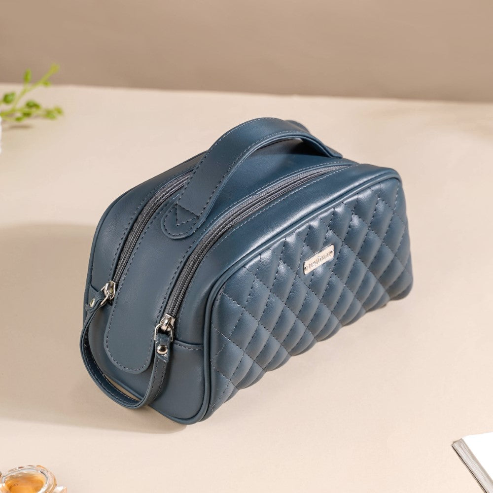 Makeup Pouch Multipurpose Large Bluish Grey Nestasia
