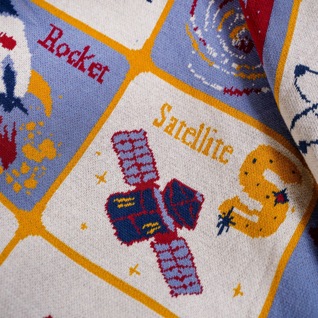 Galaxy Alphabet ABCD Knitted Kids Learning Cotton Throw 152x125cm Nestasia