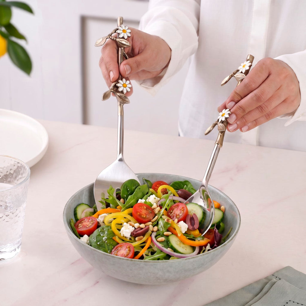 Daisy Serving Spoon Fork Set Of 2 Nestasia