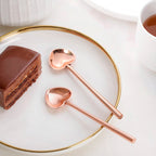 Brass Heart Spoon Set Of 4 Rose Gold Nestasia