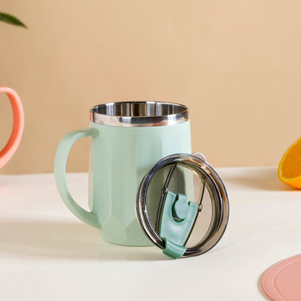 Portable Travel Coffee Mug With Lid Mint 400ml Nestasia
