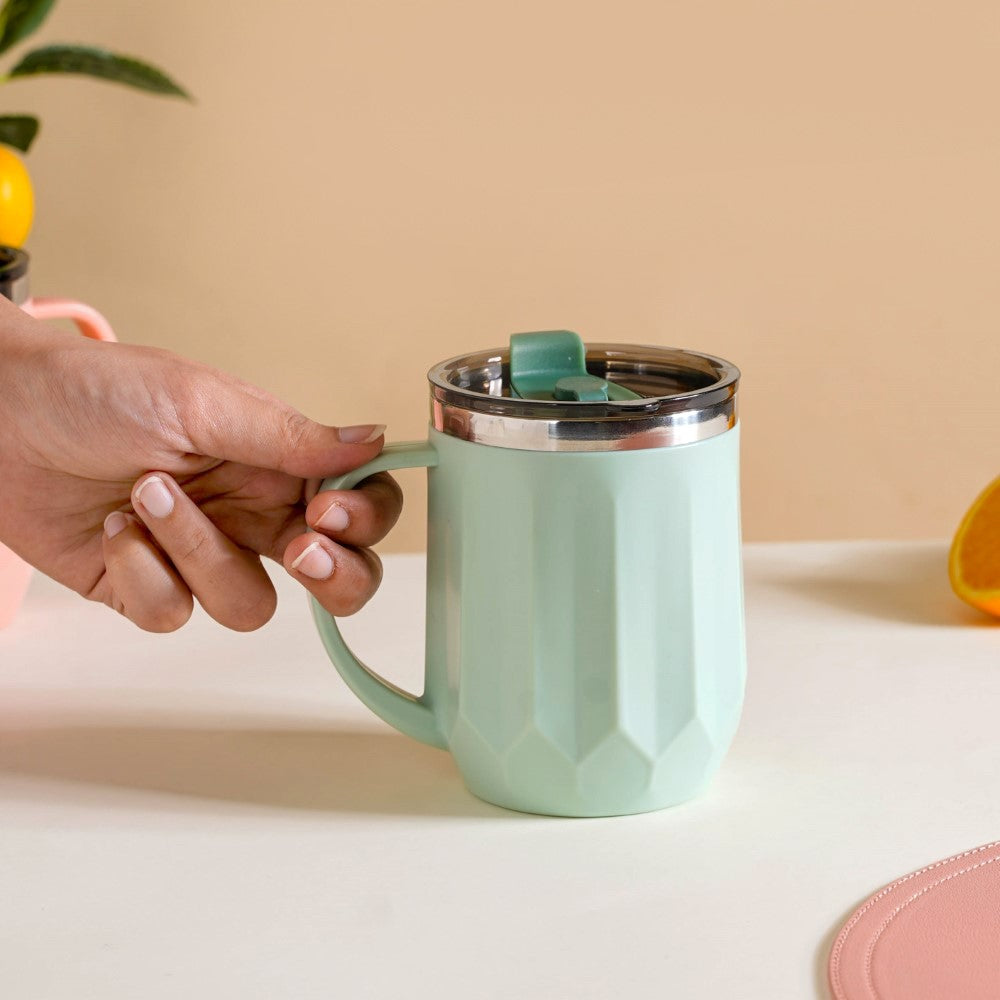 Portable Travel Coffee Mug With Lid Mint 400ml Nestasia