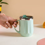 Portable Travel Coffee Mug With Lid Mint 400ml Nestasia