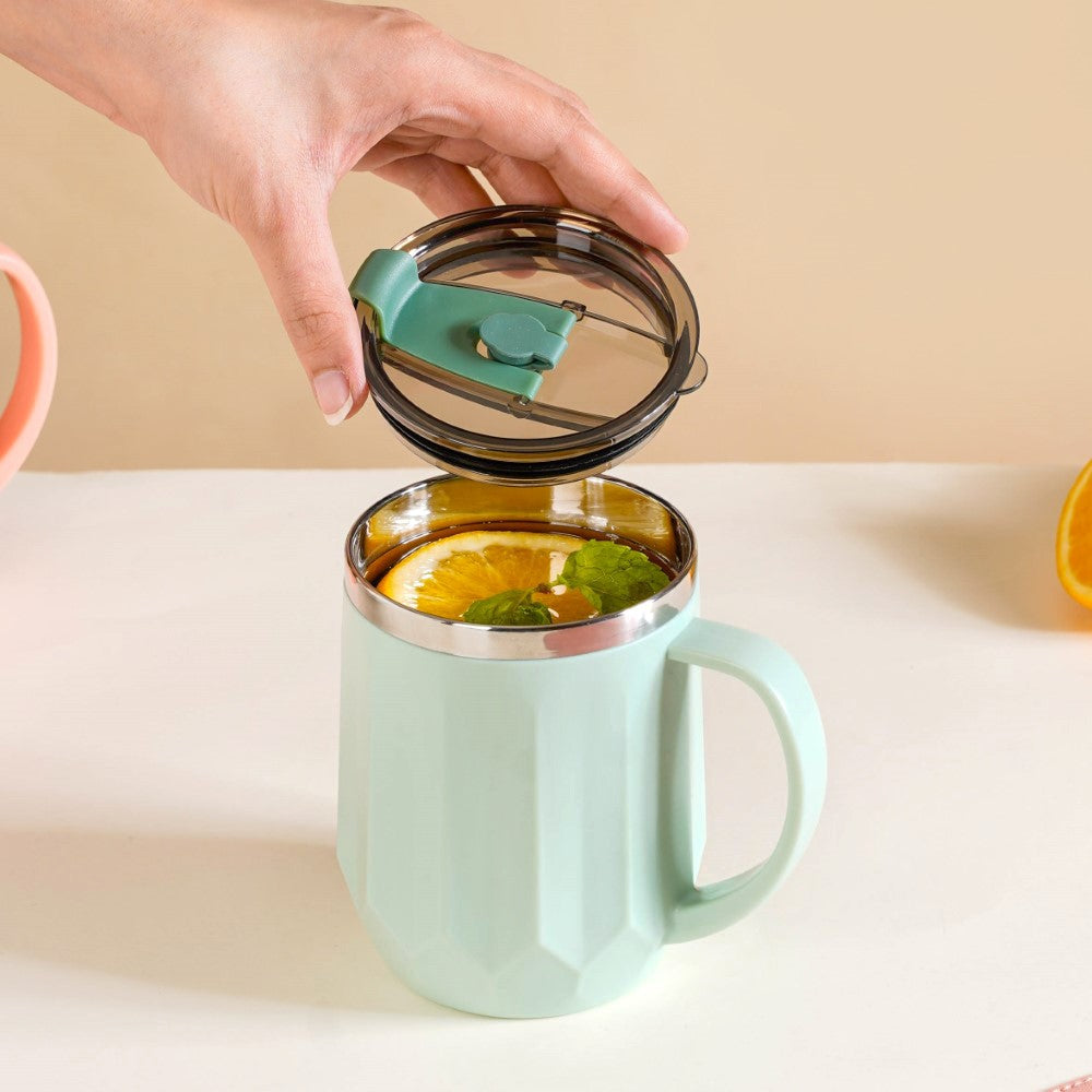 Portable Travel Coffee Mug With Lid Mint 400ml Nestasia