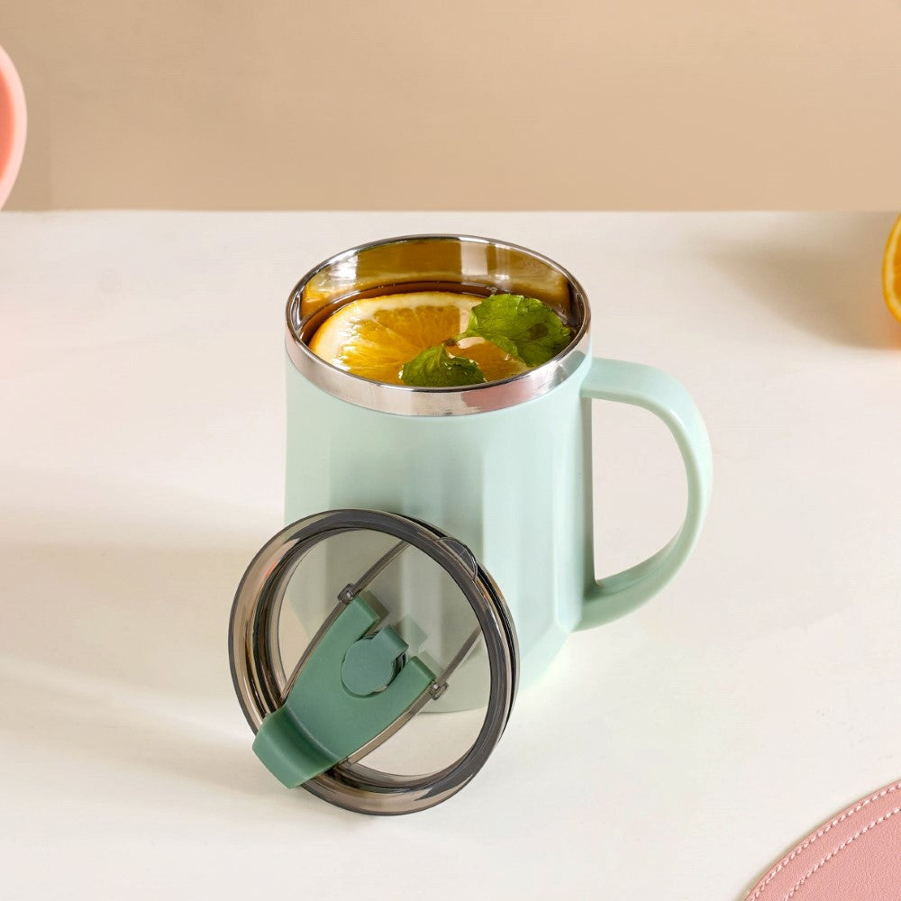 Portable Travel Coffee Mug With Lid Mint 400ml Nestasia