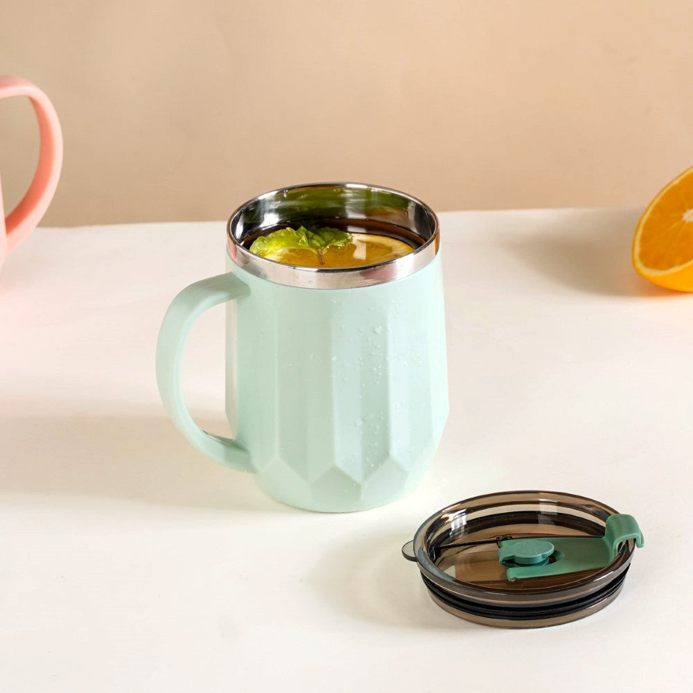 Portable Travel Coffee Mug With Lid Mint 400ml Nestasia