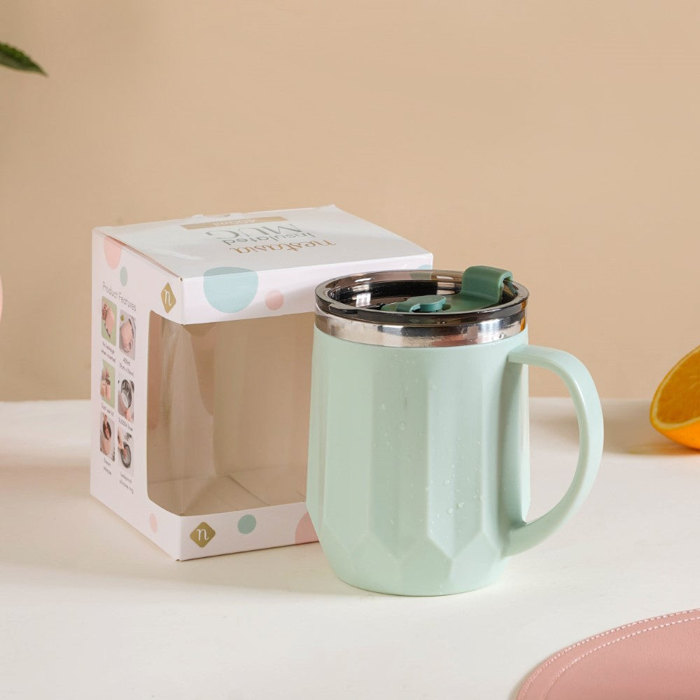 Portable Travel Coffee Mug With Lid Mint 400ml Nestasia
