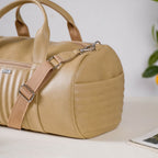 Jet-Setter Duffle Bag Beige Large 17x9 Inch Nestasia