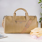 Jet-Setter Duffle Bag Beige Large 17x9 Inch Nestasia
