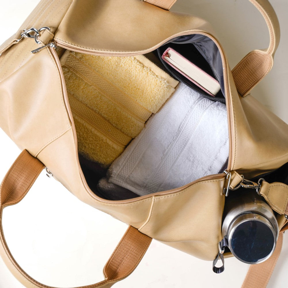 Jet-Setter Duffel Bag Beige Set Of 2 Nestasia