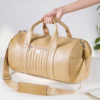 Jet-Setter Duffle Bag Beige Large 17x9 Inch Nestasia