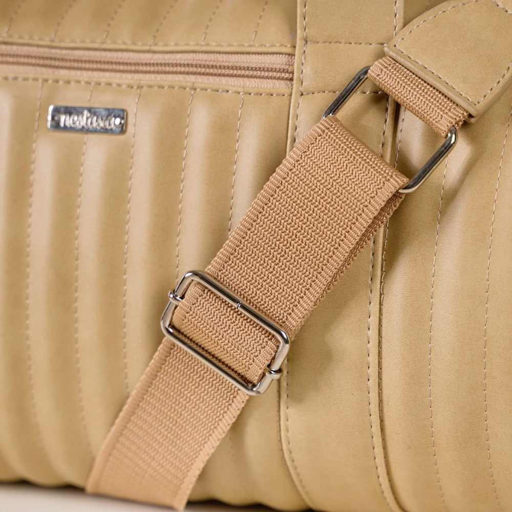 Jet-Setter Duffel Bag Beige Set Of 2 Nestasia