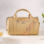 Jet-Setter Duffle Bag Beige Small 14x7 Inch Nestasia