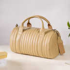 Jet-Setter Duffle Bag Beige Small 14x7 Inch Nestasia
