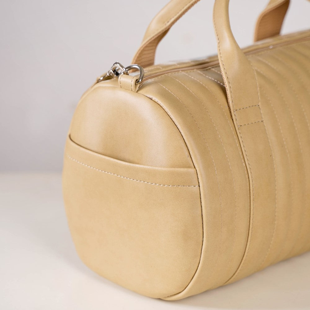 Jet-Setter Duffle Bag Beige Small 14x7 Inch Nestasia