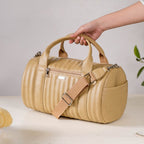 Jet-Setter Duffle Bag Beige Small 14x7 Inch Nestasia