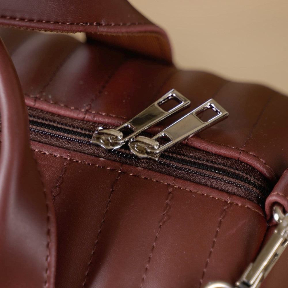 Wanderlust Duffle Bag Brown Small 14x7 Inch Nestasia