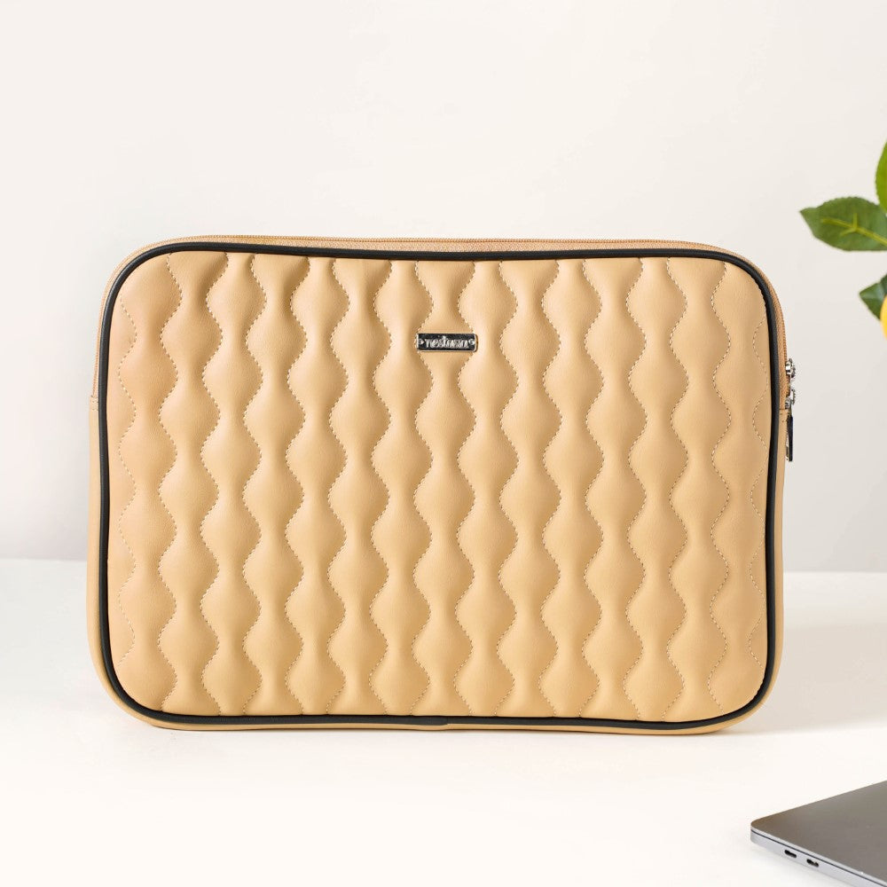 Multi Functional Water Resistant Laptop Sleeve Beige Nestasia