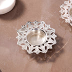 Silver Plated Brass Tealight Holder Set Of 2 In Gift Box Nestasia