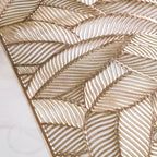 Luxe Leaves Table Runner Gold 70x14 Inch Nestasia