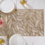 Luxe Leaves Table Runner Gold 70x14 Inch Nestasia
