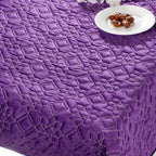 Embroidered Velvet Table Cover Purple 52x40 inch Nestasia