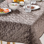 Festive Velvet Dining Tablecloth Brown 52x40 Inch Nestasia