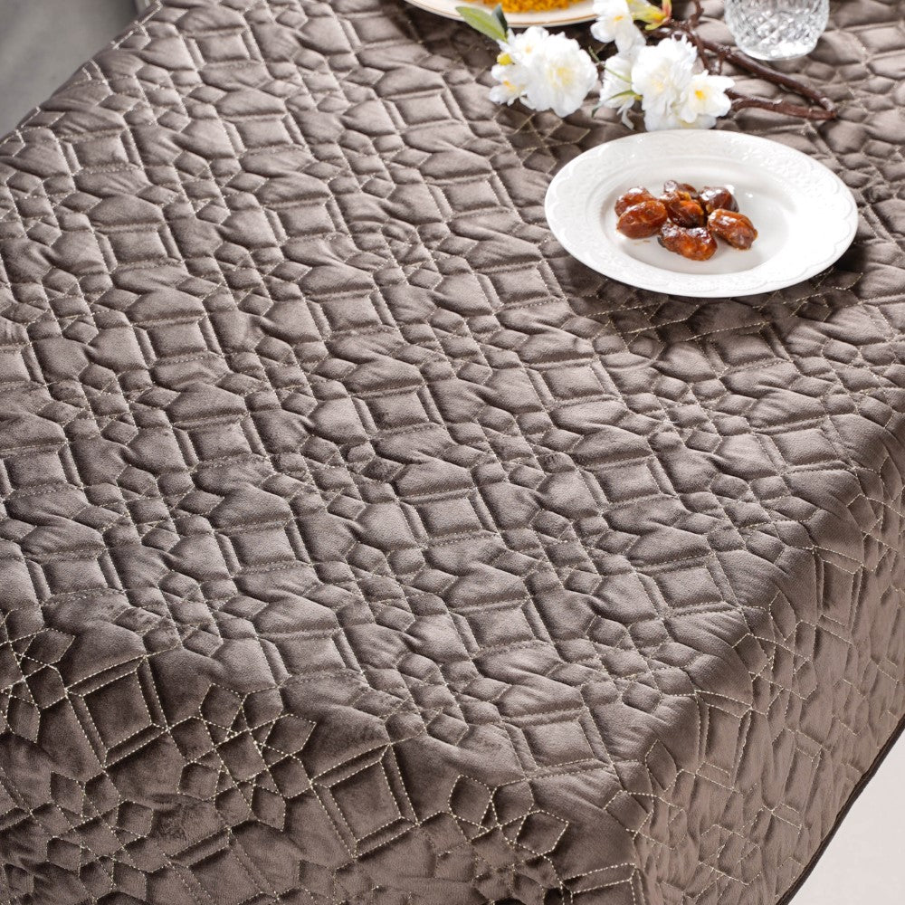 Festive Velvet Dining Tablecloth Brown 52x40 Inch Nestasia