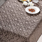 Festive Velvet Dining Tablecloth Brown 52x40 Inch Nestasia